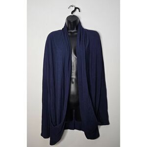 Lilly Pulitzer Open Front Cardigan Size Medium Navy Pima Cotton Modal
